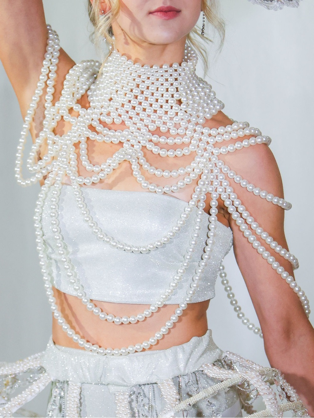 Pearl Statement choker body chain